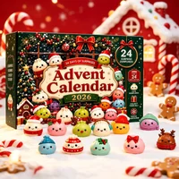 Calendrier de l'Avent de Noël 2026, compte à rebours de 24 jours, boîte cadeau surprise mystère anti-stress avec raviolis squishy, décoration de Noël
