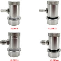 KegLand Machined Stainless Ball Lock Disconnect - MFL Threaded (BLACK/GERY/LIQUID/GAS)