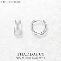 Hoop Earring Elegant Chunky Design Europe Fine Jewerly For Women Men Vintage Gift In Real 925 Sterling Silver
