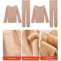 Fashion Winter Kids Thermal Underwear Suits Stretch Fleece Ballet Underwear Set Warm Nude Color Dance Tights Leotard