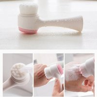 3D Massage Facial Brush Double Silicone Facial Cleansing Brush Manual Soft Bristles Exfoliator Double Sided Face Wash Brush
