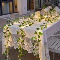 LED Version Warm Light Green Ivy Leaf String Lights Battery Powered Suitable for Indoor Gardens Holiday Decorations for Weddings