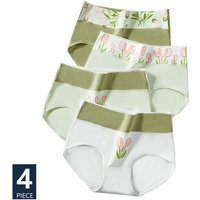 4Pcs/Set Cotton Women's Panties High Waist Body Slimming Underwear Breathable Cute Print Girls Briefs Female Lingerie