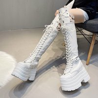 Punk Women Boots Ladies Cosplay High Boots Comfort Long Tube Over-the-Knee Boots Platform High Wedges Women Shoes Gothic Style