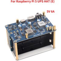 For 21700-Li-Battery (NOT includ) Raspberry Pi 5 UPS HAT (E) 4-Port 5V 6A Uninterruptible Power Supply