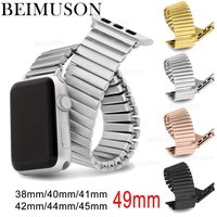 Stretchable Stainless Bands Compatible with for Apple Watch Strap 11/10/9/8/7/6/5/4/3/2/1 For iWatch Series Ultra SE