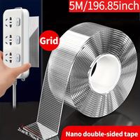 Nano Double-Sided Tape — 5 Meters Long, Removable & Residue-Free. Features: Transparent PET Material | High Adhesion | Strong Load-Bearing Capacity | Easy to Tear & Cut | Heat-Resistant | Reusable.