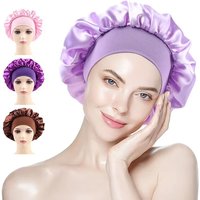 Silky Satin Lined Bonnet Sleep Cap Stay On All Night Hair Wrap Cover Slouchy Beanie For Curly Hair Protection For And Men