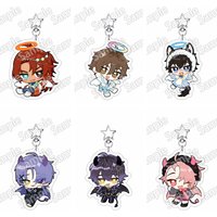 New Anime Game 6cm Nu: Carnival Keychain Stand Olivine Quincy Blade Acrylic Model Standing Sign Cake Topper Holder Desk Decor