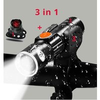 AliExpress mixxar ZK30 3 in1 8000 Lumen Bike Bicycle Light USB rechargeable LED Waterproof Super Bright Zoom Headlight Rear light MTB Bike Light