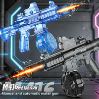 M416 Electric Water Blaster Gun Children Automatic Water Pistol WaterGun with Led Light Summer Outdoor Game Party Toy for Adults