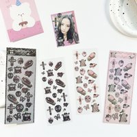 Creative Laser Glitter 3D Modeling Cartoon Dark Style Crucifix Stickers Handbook Star Card Photo Notebook DIY Decorative Sticker