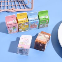 Creative Milk Box Eraser Cartoon Cute Pet Tuanzi Family Eraser Random Style Cute Animal Erasers Student Children's Day Prize