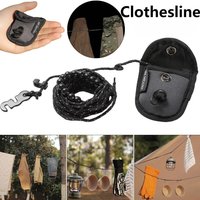 1pc Outdoor Beads Clothesline 3 Meters Hanger Reflective Windproof Adjustable Portable Storage Rope Camping Equipment