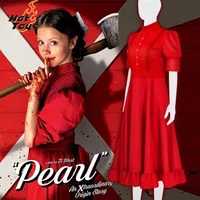 Pearl Cosplay Fantasia Costume Disguise for Adult Women Girls Red Dress Fantasy Female Outfits Halloween Carnival Party Clothes