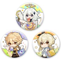 58mm Spiel Genshin Impact Paimon Lumine Aether Cosplay KOSTÜM Abzeichen Pin SPTE Weißblech Brosche Prop Weihnachten Gilf