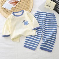 Summer toddler kids boys girls clothes baby sleepwear pants set top+pants suits for children girls boy cloth casual pajamas sets