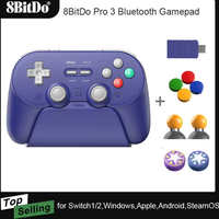 8BitDo Pro 3 Bluetooth Gamepad Wireless Gaming Controller for Switch 1/2, Windows, Apple, with TMR Joysticks Swappable Button