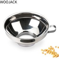 WOOJACK Kitchen Use Stainless Steel Funnel for Mason Jar with Handle for Regular and Wide Mouth Jars (Neck-3.7cm/1.46in)
