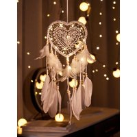 Creative Hollow Out Love Heart Feather Hanging Ornaments Nordic Dream Catcher Living Room Bedroom Decor Christmas Birthday Gift