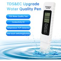 3 in 1 PH Tester TDS/EC/TEMP With Backlight Water Quality Testing Conductivity Non-Slip Design Water Quality Digital Tester