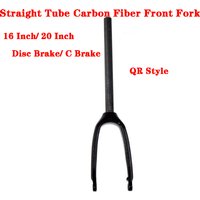 AliExpress NONE 3K Full Carbon Fibre Small Wheels Folding Bike Hard Disc Brake Front Fork Bicycle Straight Flat 16er 20er
