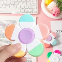 New 1Pcs Flower Shape Watercolor Colors 5-In-1 Fluorescent Pens Fingertip Spiral Highlighter Pen For School Office Stationery