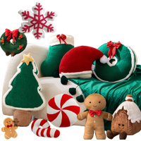 Xmas Tree Socks Ginger Bread Plush Toys Pillow Stuffed Chocolate Cabin House Decor Candy CaneChristmas Parsty Pillow Doll