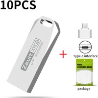 Zsuit 10pcs/USB Flash Drive 64gb Metal Pen Drives 128gb Waterproof Memories Stick 3.0 U-disk Free Logo Gift Pendrive Type-c USB image 3
