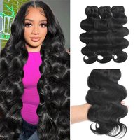 Body Wave Human Hair Bundles 14A Remy Raw Virgin Jupade Extensions Bundle, Natural Black 10-34 Inch