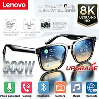 Okulary Lenovo AI Smart Shooting z kamerą HD 800W, bezprzewodowym połączeniem Bluetooth, funkcją tłumaczenia, dla mężczyzn i kobiet, okulary przeciwsłoneczne z 3 soczewkami.