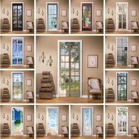 Glass Door Stickers Outside Landscape Beach Adhesive Mural Decoration Wallpaper Poster Room Decor Aesthetic Bathroom deursticker