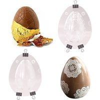DIY Chocolate Mold 3D Polycarbonate Easter Egg Shape Cake Decoration Mould Candy Pudding Molds Baking Pastry Tools Accessories