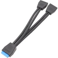 1PC Motherboard USB 3.0 19PIN Header 1 to 2 Extension Splitter Cable,20cm 19Pin Internal Extension Header Cable , Black