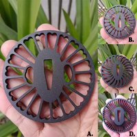 Tsuba Iron Laser Cutting,Frosted, Matt Color, DIY Japanese Katana Handle Guard, Koshirae, The Mountings of Japanese Swords,New