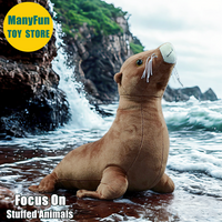 Fur Seal Plush Toy - Lifelike Sea Lion Stuffed Animal, Realistic Eared Seal Plushie, Ursine Seal Simulation Doll Gift