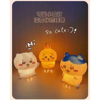 Chiikawa Cute Night Light Figures Usagi Hachiware Ji Yi Cartoon Lamp Vinyl Desk Decor Soft Glow Bedroom Gift Collectible Toy