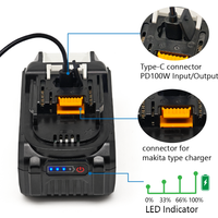 TPCELL 8/10Ah PD100W 18V 21700 cells battery with USB-C connector for MKT 18V power tools Li-ion Replacement LXT BL1850 BL1840