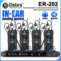 Debra ER-202 Professional Stage In-Ear Monitor System, Stereo UHF with Bluetooth 5.0 for small concerts, orchestra performances