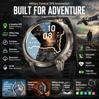 Military GPS Smart Watch Men Outdoor Sports Compass Offline Map 5ATM Waterproof Heart Rate Fitness Tracker Swim Smart Bracelet