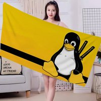 Linux Operating System Tux Penguin Big Microfiber Beach Towels Towel Sand Beach Towels Pool Towel For Travel Swim Pool Yoga