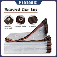 Transparent Waterproof Tarpaulin Garden Rainproof Clear Poly Tarp Plant Cover Insulation Shed Cloth with Grommets
