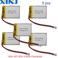 5pcs 3.7V 600mAh 2.22Wh Polymer Li LiPo Battery JST-PH 2pin 2.0mm plug 503040 For Bluetooth Speaker Sat Nav Driving Recorder