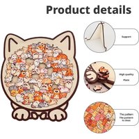 Cartoon Wooden Puzzle Toy Animal Dog Cat Bear Theme Fun Educational Toys Stress Relief Jigsaw Puzzle Puppy