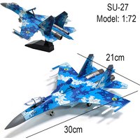 SU-27 SU-25 SU57S Kampfflugzeug 1/72 Plastik-Bausatz Militärflugzeugmodell Heimdekoration Kreatives Geschenk (inklusive Standfuß)