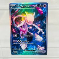 Pokemon Mewtwo ex English DIY Card with Holographic Texture, Perfect Condition Premium Anime Collection Card