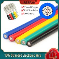 5~100m 1007 Electric Wire Stranded 30 28 26 24 22 20 18 16 AWG PVC Insulation Tinned Plating Copper Cable 300V for DIY LED Line