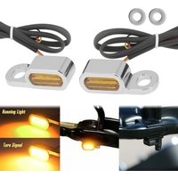 Motorcycle 12V LED Mini Turn Signals Indicators Running Light With E Mark For Harley Touring Street Glide 14-20