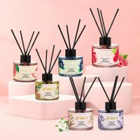 100ml Flameless Aromatherapy Essential Oil Lavender Rose Scented Fragrance Oil with Reed Diffuser Stick Room Air Freshener Decor