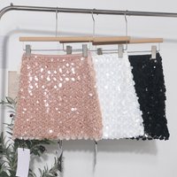 Romantic Pink Petal Bling Sequined Short Skirt Women's Summer New A-word Hip Skirt